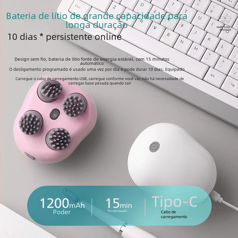 Mini Smart Electric Scalp Massager with Red Light